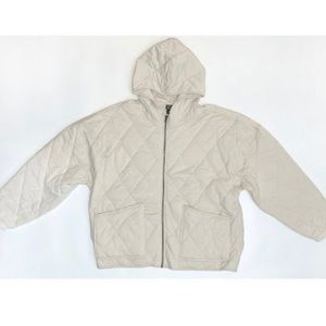 Wild Fable Women's Size XL
Knit Zip Front Hooded
Quilted Jacket Light Beige